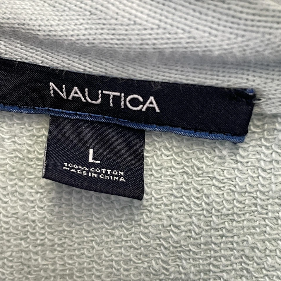 Nautica Hoodie Womens Large Green Snap Front French Terry Jacket - Image 4 of 4