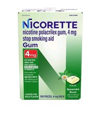 Nicorette Gum 4mg Spearmint Burst Flavor 100 pieces EXP 2028