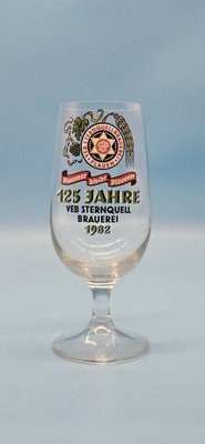 125 Jahre Sternquell VEB Bierglas Brauerei Bier Glas alt