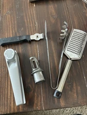 Vintage 5 Lemon  Garlic Press Onion Juicer Aluminum Zester