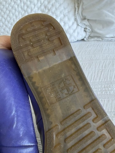 Chaussures plates à enfiler cuir bleu violet Dr Martens pointure 37 UK 4 vintage - Photo 13/18