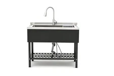 40" Balck Free Standing Commercial Stainless Steel Kitchen Utility Sink