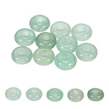 10 Pcs Large Hole Loose Stone Beads Charm, 10mm Rondelle Beads, Green Aventurine
