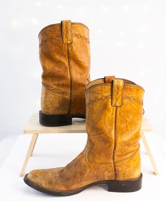 Vintage Justin Boots Western Cowboy Boots   Men s 8.5 D