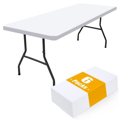 Smiry 6 Pack Rectangle Picnic Table Cloth Waterproof Elastic Fitted Polyester Pa