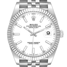 Rolex Datejust 41 Steel White Gold White Dial Mens Watch 126334 Box Card