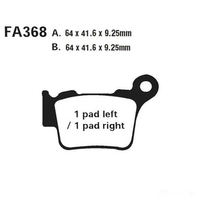 Bremsbelag Bremsbeläge EBC FA368TT hinten für KTM SMR 560 Supermoto 2006-2007