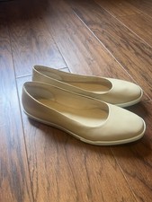 Women  s Ecco Leather Beige Simpill II Ballaeina Flats Size 10-10.5 USA EU 41