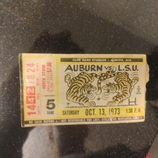 1 original 1973 AUBURN vs ALABAMA iron bowl college football game TICKET STUBS
