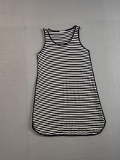 Ekouaer Women Tank Dress S White Striped Stretch Soft Sleeveless Casual Fit