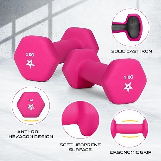 Yes4All Set Manubri Palestra in Neoprene Esagonale - Coppia di Pesi Palestra foto 3