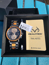 Original Grain Realtree Chrono 44mm Quartz Chronograph Date SS/Wood Box/Manual