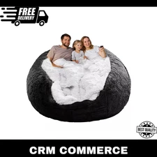 Bean Bag Chair Cover(Cover Only,No Filler),Big Round Soft Fluffy PV Velvet Wa...