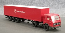 WIKING HO 1:87 WIKING MB MERCEDES SEMI TRUCK & TRAILER RED MADE IN GERMANY