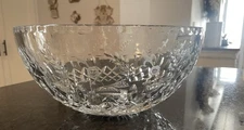 ROGASKA GALLIA Crystal Hand Etched Serving Bowl~ Hand Blown ~10"~ Exquisite~READ