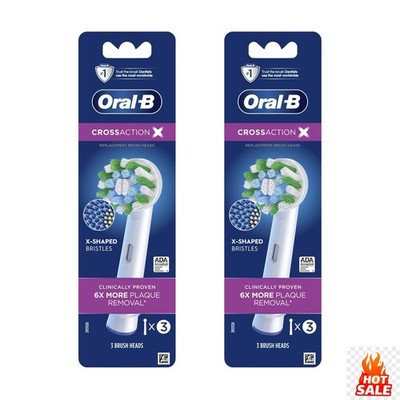 2 Pack 3ct CrossAction Electric Toothbrush  Brush Heads