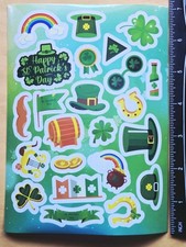 St Patrick's Day Sticker Single Sheet 5 7" . Vinyl/ Waterproof.