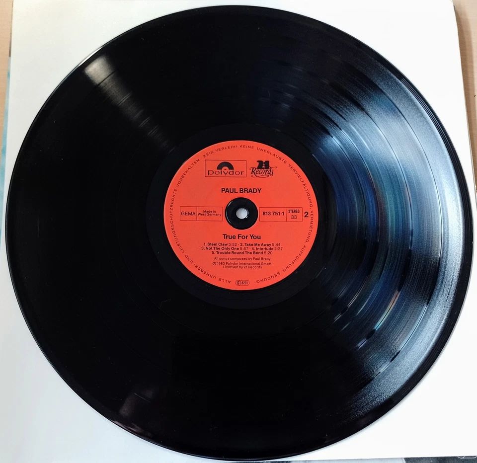 LP OIS Paul Brady True For You 1983 neuwertig professionell gereinigt Folk - Bild 4 von 4
