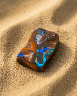 Boulder Opal gebohrt 18g   4cm Anhänger Rohstein poliert   intensives Farbspiel