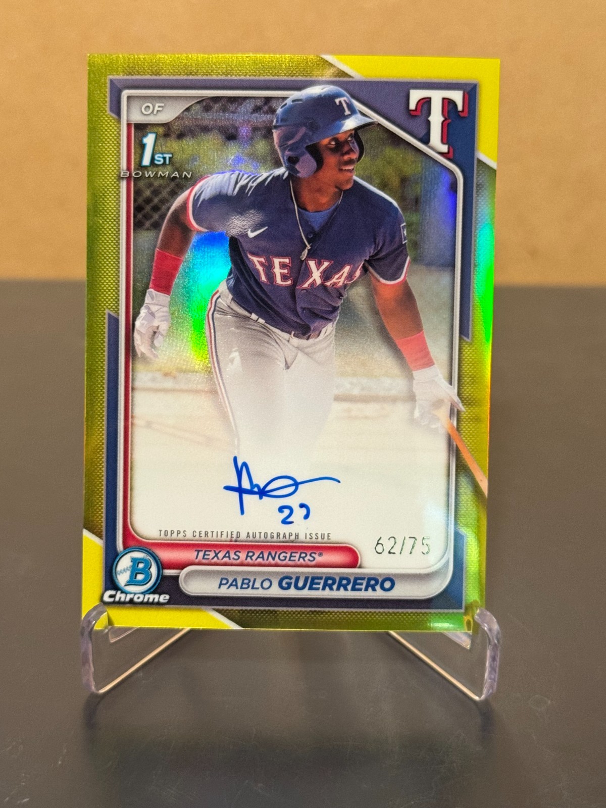 2024 Bowman Chrome 1st Yellow Refractor Pablo Guerrero Auto /75 #CPA-PG