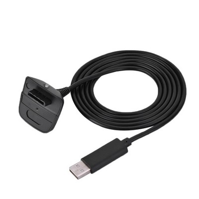 For Xbox 360 Black Wireless Controller USB Charging Cable Replacement Charger