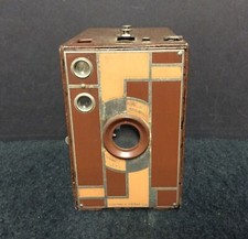 Vintage Kodak No. 2A Beau Brownie Deco Front Nice Leather Design - NO STRAP