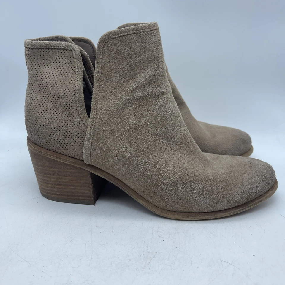 Botines BISAGRA Cuero Taupe Sin Cordones Tacón Grueso Talla 8.5M Foto 2 de 4