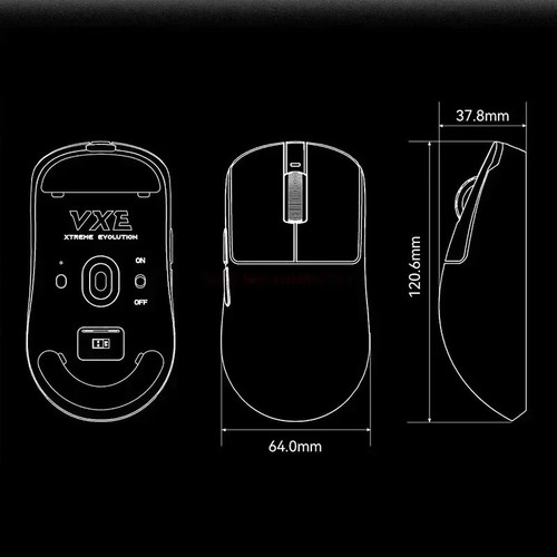 Souris sans fil gaming VGN Pixart 26000 DPI ambidextre ultra légère - Photo 6/20