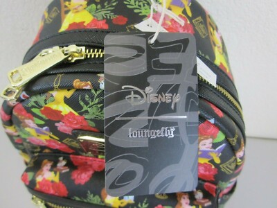 Disney Loungefly Beauty & The Beast BELLE Roses Black Mini  display picture 2