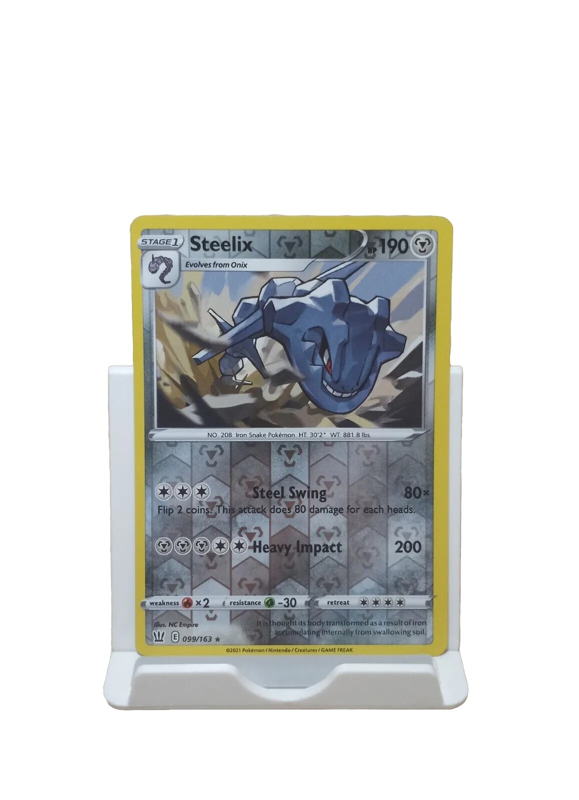 Steelix 099/163 Reverse Holo Rare Battle Styles SWSH Pokemon TCG Card 2021