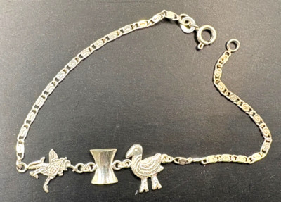 925 Sterling Silver Braclet with Diamond Cut Birds Designs