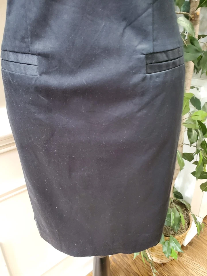 Vestido para mujer Maggy London negro y beige cuello cuadrado sin mangas hasta la rodilla 10P Foto 4 de 4