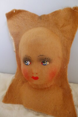 Vintage Never Used Pressed Felt Boudior  Bed Doll Face Mask