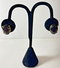 Earrings Gold Tone  with Large Amberbrown stone Unique Screw & Lever back. — photo 3
