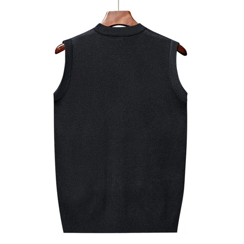 Men's Sleeveless V Neck Plaid Cardigan Sweater Vest with Knitted Waistcoat Tops - Picture 8 of 29