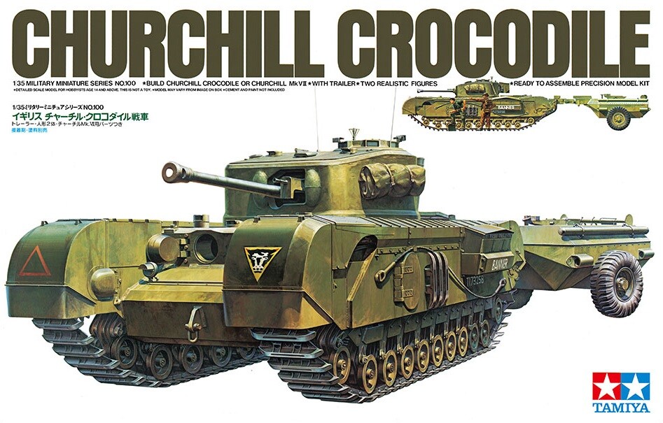 Tamiya 35100 1/35 Scale Model Kit WWII British Churchill Crocodile