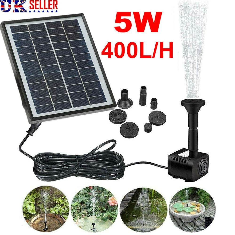 5W 400L/H Solar Panel Powered Water Pump Garden Pool Pond Fish Aquarium  Fountain | eBay