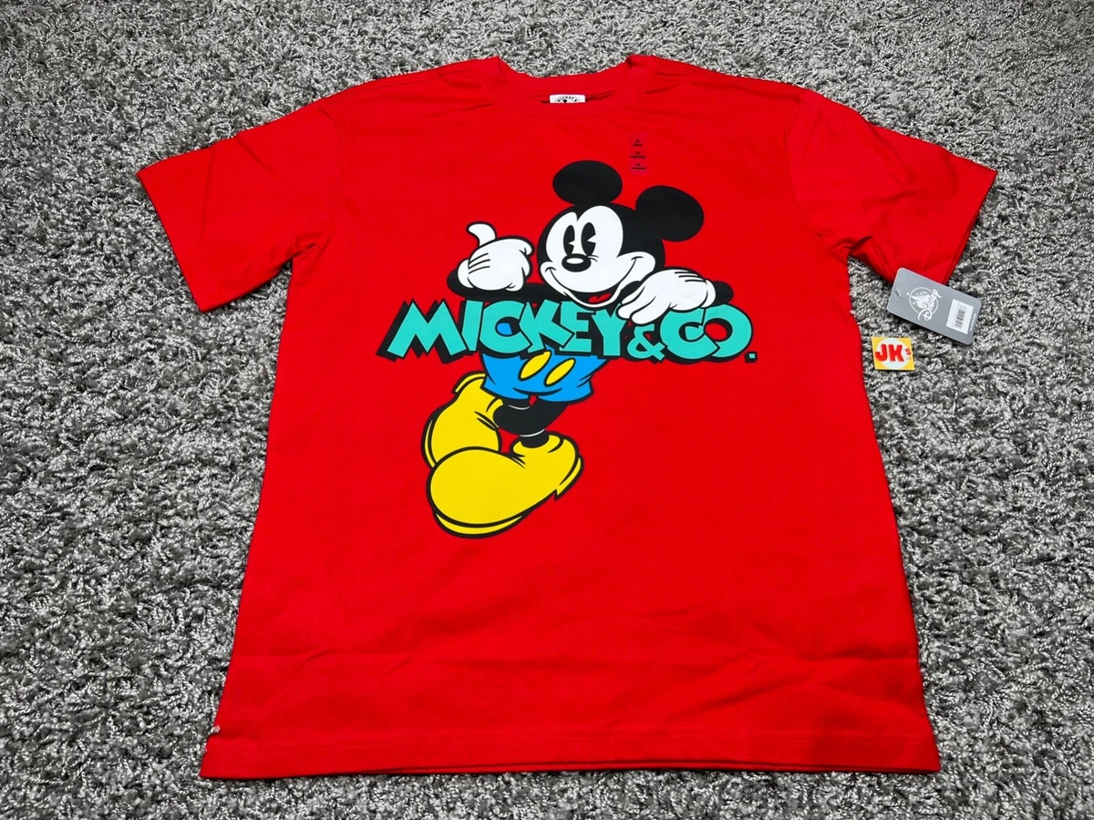Red mickey mouse shirt hotsell