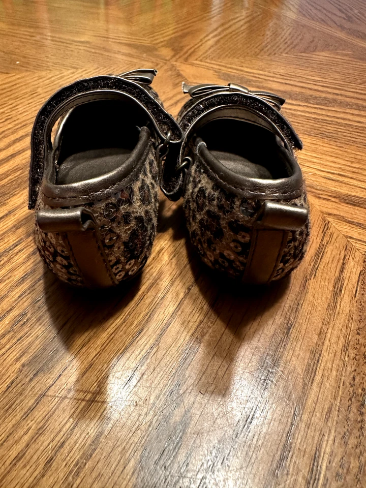 Baby ребенка ясельного возраста девочек размер 5 Koala Baby леопард блестки бант балетки обувь - Изображение 3 из 4