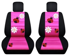 Fits 1998-2018 VW Beetle front set car seat covers with ladybug& flowers design