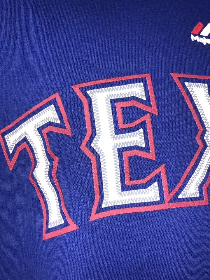 Men's Majestic Texas Rangers Royal #11 Yu Darvish Jersey Baseball T-Shirt NWT XL - Image 2 of 4