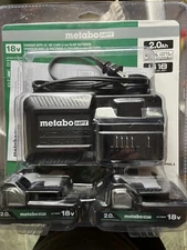 Metabo HPT  2 pack of 2.0 Ah batteries and UC 18YFSLS Battery Charger Brand New!