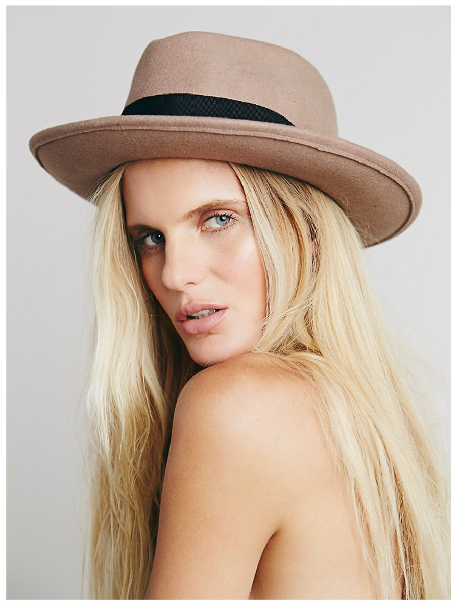 SO RARE $58 Free People Hayden Wool Felt Ribbon Band Fedora  display picture 2
