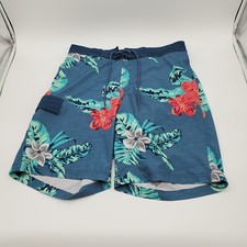 George Medium 32-34 Hawaiian Print Swim Trunks
