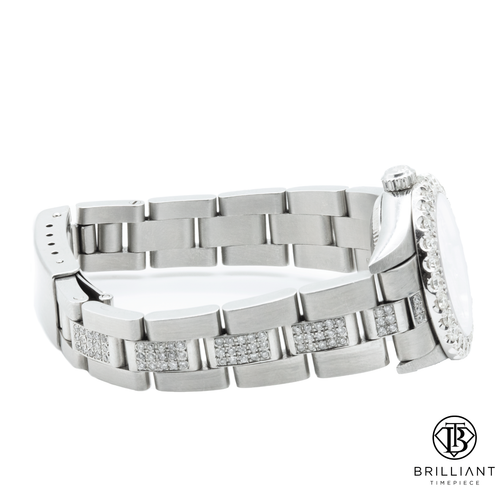 Rolex Oyster Perpetual 24mm 76094 Silver Diamond Dial Oyster Bracelet 5.00 CT - Picture 5 of 6