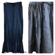 Vtg Y2K Maxi Skirt S Dark Blue Whimsigoth Grunge Formal Semi-Sheer Long Holiday