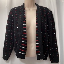 Vintage 50's Miss Helen's Red White Blue Button Sweater