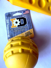 SodaPup ID Ball Hundespielzeug Werfen Bef&uuml;llen extra robust gelb Yellow ca.7,5cm