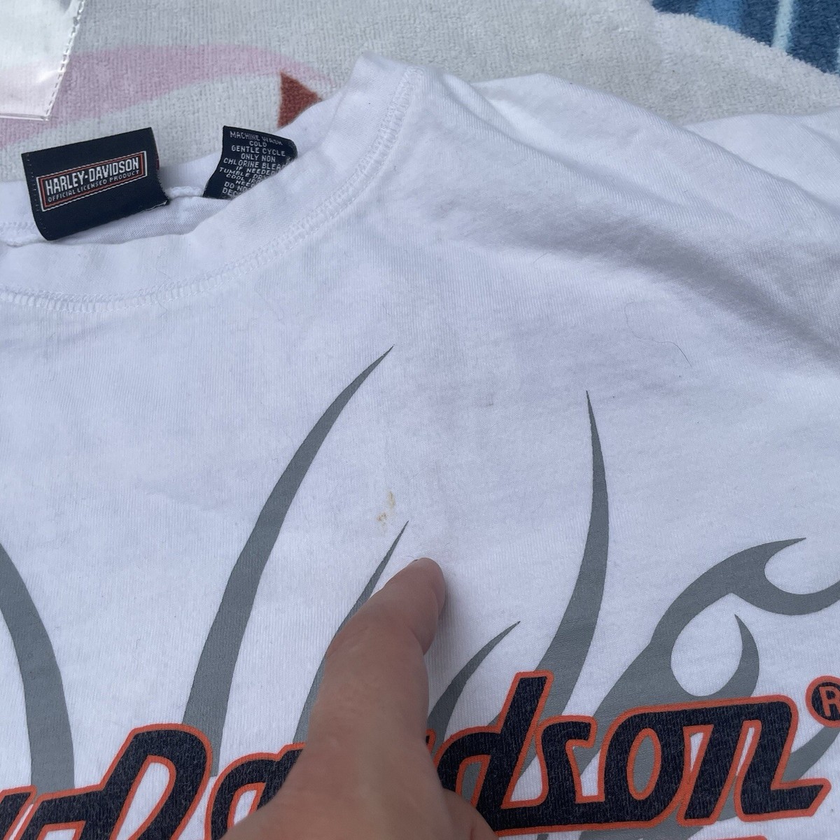 T-shirt Vintage Harley Davidson Café Las Vegas - Taille 2XL - Années 90 - Acid Wash - Coton