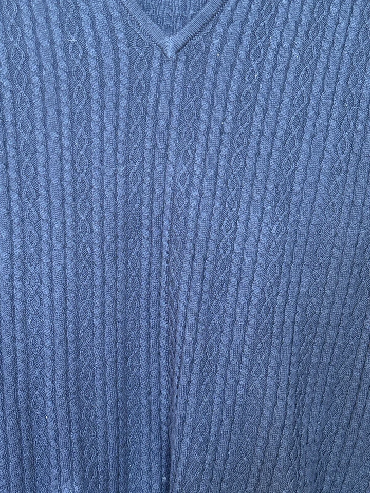 Chaleco para mujer Cutter And Buck tejido con cable de algodón azul marino talla XL Foto 4 de 4